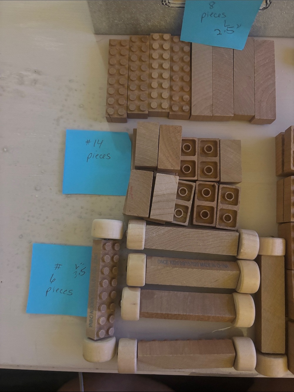 194 Pc Unbranded Wood Building Blocks Lot Assortment Size/Shapes